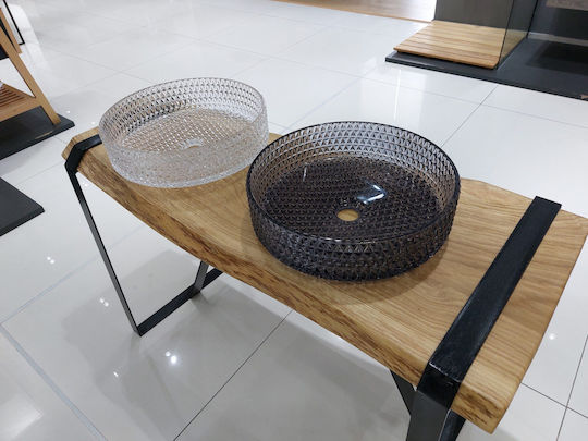 GL Επικαθήμενος Νιπτήρας Γυάλινος 40x40cm Λευκός