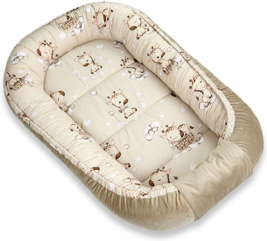 Maboo Baby Nestkissen Velvet, Cute Giraffes 50x90cm