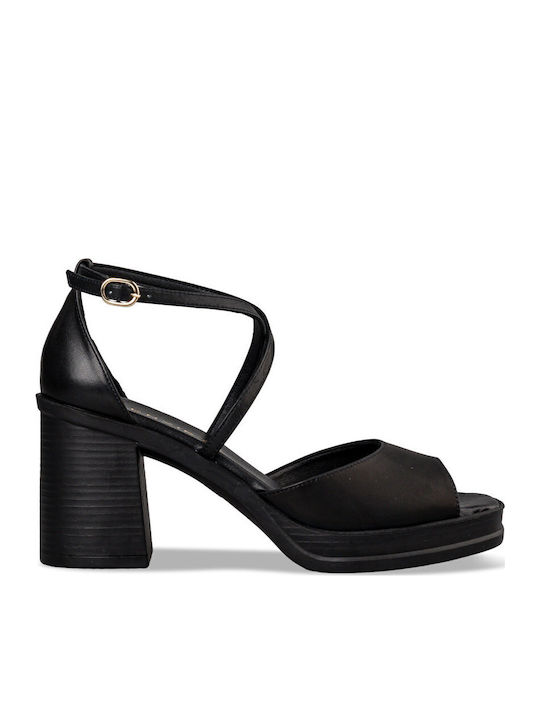 Envie Shoes Leather Sandals Black
