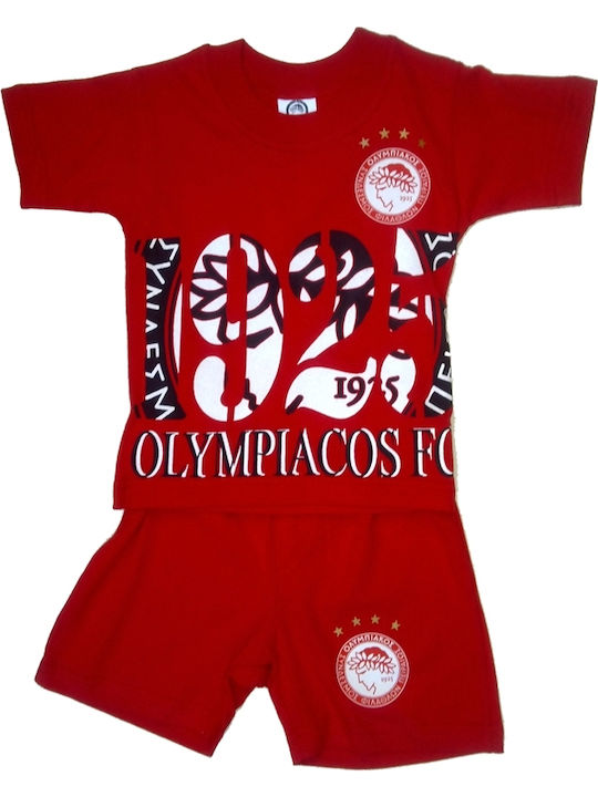 Olympiacos Детски Комплект със Шорти Червен 2 Броя Olympiacos Детски Комплект със Шорти Червен 2 Броя
