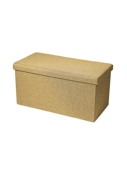 Hocker Bankhocker mit Stauraum Mit Stoff bezogen Ecru 1Stück 76x38x36cm