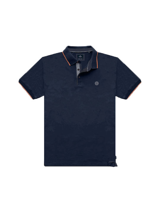 Double Men's Short Sleeve Blouse Polo Navy