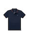 Double Men's Short Sleeve Blouse Polo Navy