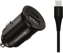 Swissten Φορτιστής Αυτοκινήτου με Θύρες 1xUSB-A 1xType-C και Καλώδιο Type-C Swissten Φορτιστής Αυτοκινήτου με Θύρες 1xUSB-A 1xType-C και Καλώδιο Type-C