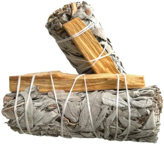Ραβδί Λευκό Φασκόμηλο & Palo Santo Καθαρισμό Χώρου Αύρας 2 Τμχ