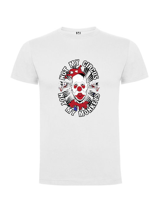 iLovePrints Circus Clowns Galore Tricou Alb