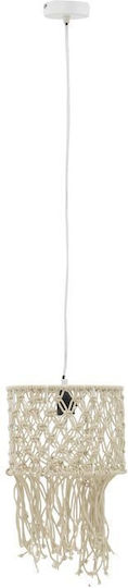 Inart Zelian Pendant Light Beige with Rope for Socket E27 55x55x100cm