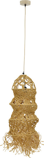 Inart Frola Pendant Light Beige with Socket E27 25x25x115cm