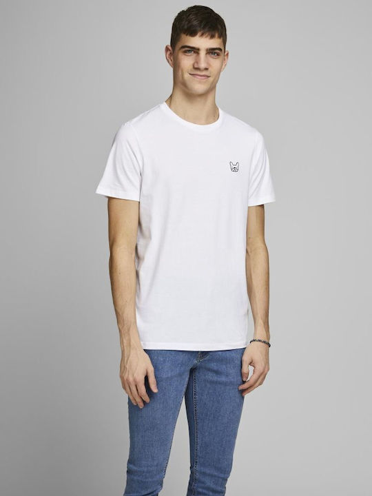 Jack & Jones T-shirt Bărbătesc cu Mânecă Scurtă Alb