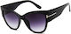 Techsuit Women's Sunglasses with Black Frame and Purple Gradient Lens
