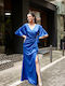 Dress for Wedding / Baptism Satin Blue