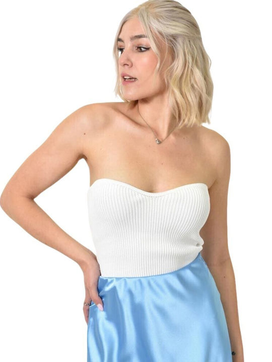 Potre Γυναικεία Μπλούζα Strapless Λευκή