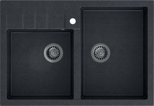 Quadron Drop-In Kitchen Sink Stainless Steel LxW Black 5903242539961