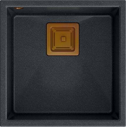 Quadron Drop-In Мивка от Синтетичен Гранит със смесител Ш42xД42см Черен