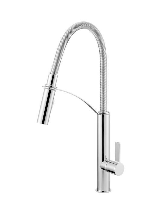 Deante Kitchen Faucet Counter Retractable Silver