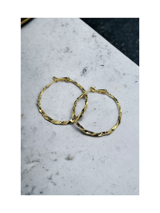 Gold Hoop Swirl Earrings