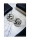 Silver Stud Earrings Wide Knot