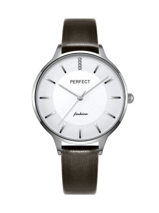 Perfect Watch with Gray Leather Strap