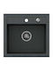 Steiner Drop-In Chiuvetă din Granit Sintetic cu robinet L50xW47cm Negru