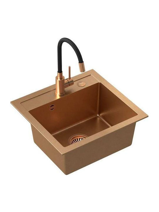 Steiner Ένθετος Νεροχύτης Inox με Μπαταρία Μ77xΠ44cm Μαύρος
