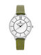 Perfect Watch with Green Leather Strap