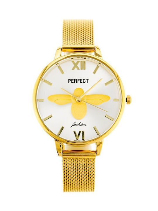 Perfect Uhr mit Gold Metallarmband