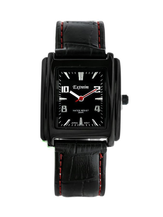 Extreim Watch with Black Leather Strap