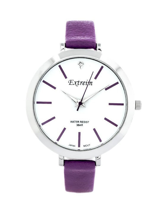 Extreim Watch with Purple Leather Strap