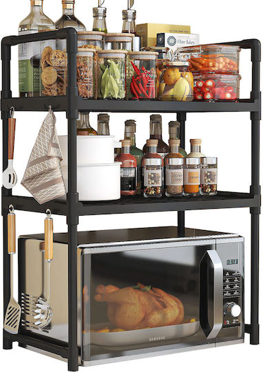 Βάση για Φούρνο Μικροκυμάτων Μεταλλική 48x32x71εκ. Μαύρη
