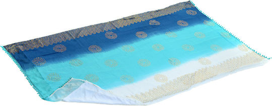 MiandMi Strandtuch Pareo Blau mit Fransen