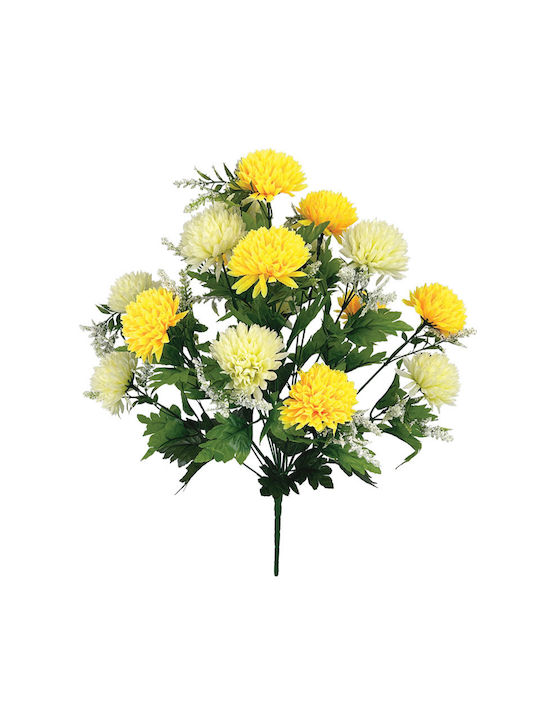 Marhome Μπουκέτο από Τεχνητά Λουλούδια Χρυσάνθεμο Κίτρινο 50cm