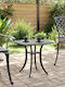 Sitting Room Outdoor Aluminum Table Black 53x53x53cm