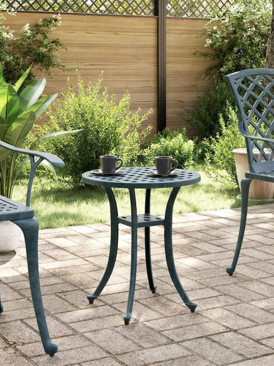 Sitting Room Outdoor Free Standing Aluminum Table Green 48x48x53cm