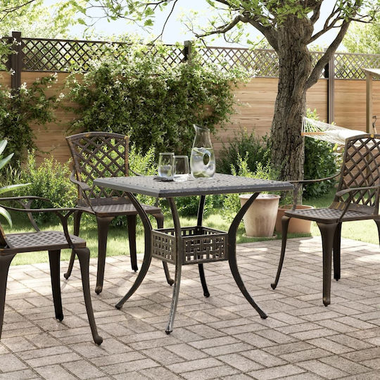 Masa pentru spații exterioare mici Aluminiu Bronz 80x80x75buc