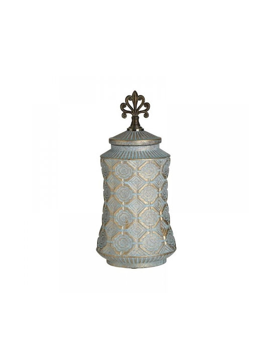 Inart Decorative Vase Turquoise 16x16x33cm