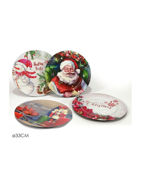 ArteLibre Christmas Plate D33cm 1pcs (Μiscellaneous Designs/Colors)