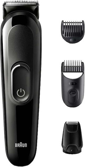 Braun All-in-One Series 3 4 in 1 Επαναφορτιζόμενη Κουρευτική Μηχανή Μαύρη SK3400