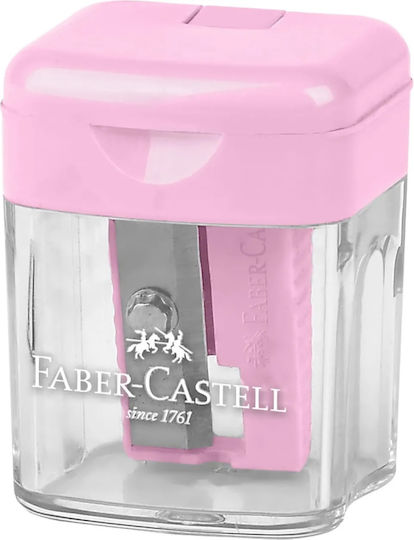 Faber-Castell Mini Box Πλαστική Ξύστρα Ροζ Βαρελάκι
