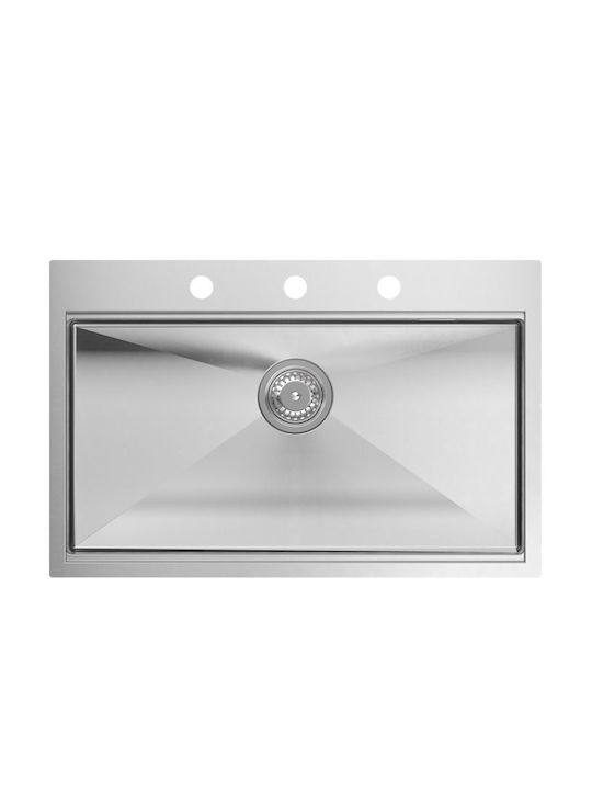 GraniteQ Drop-In Chiuvetă Inox L76xW50cm Gri