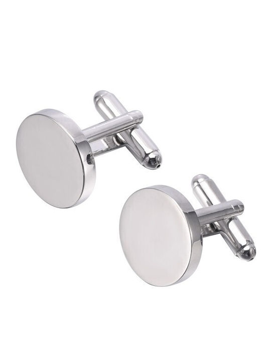 Silver Round Small Cufflinks