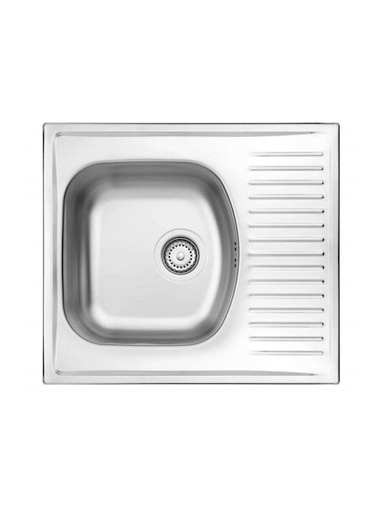 Deante Ένθετος Νεροχύτης Αριστερός Inox Σατινέ Μ51xΠ58cm Γκρι