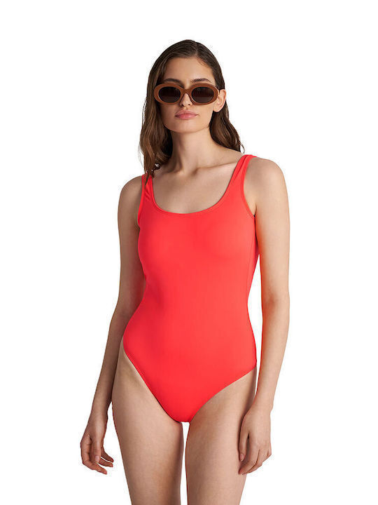 Blu4u Open Back Padded Swimsuit Orange