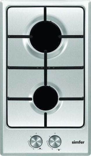 Simfer Domino Gas Cooktop Autonomous 30x51εκ. Silver