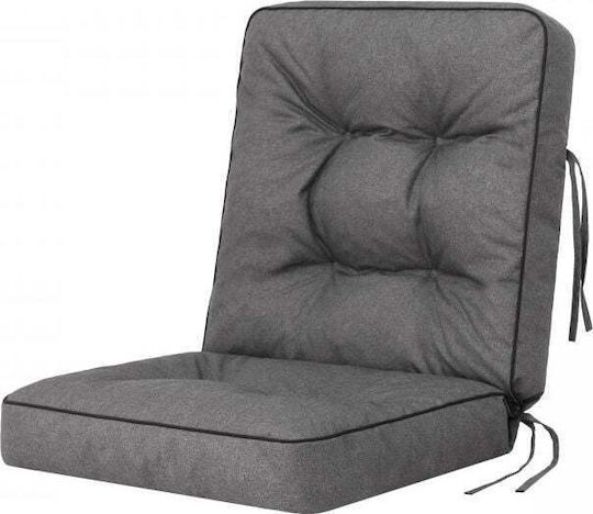Garden Chair Cushion with Backrest Graphite 2 Pieces 50x50cm