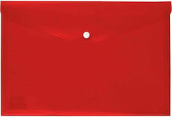 Salko Paper Folder Transparent with Button for Paper A4 Red