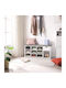 Wooden Shoe Organizer with 3 Shelves White 104x30x48cm