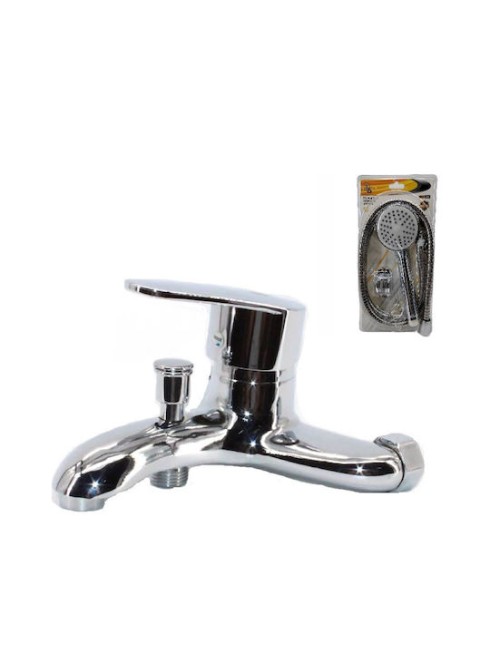 Landsh Mixing Bathtub Shower Faucet Complete Set Silver