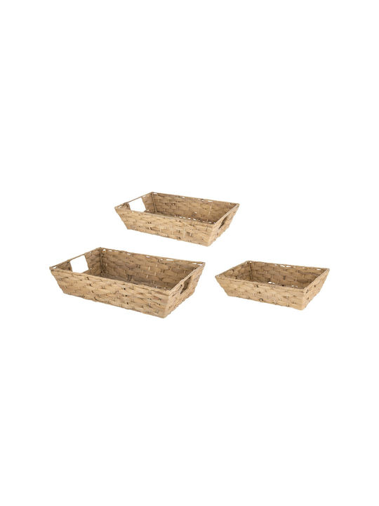 Artekko Διακοσμητικός Δίσκος Metallisch Rechteckig 42x28x10cm 3Stück