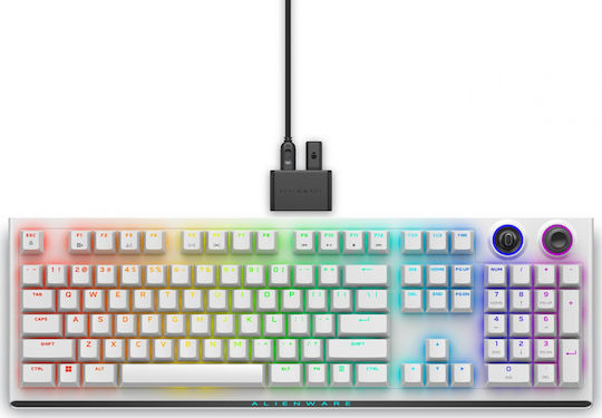 Dell Alienware Tri-Mode AW920K Wireless Gaming Mechanical Keyboard with Cherry MX Red switches and RGB lighting (English US) Lunar Light