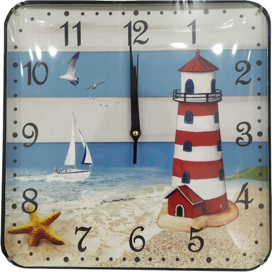 Wall Clock Blue/Red Ø30cm